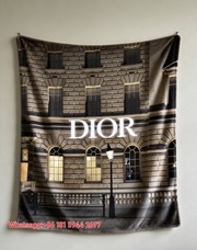 Dior Historic Building Night Flannel Sofa Blanket D305